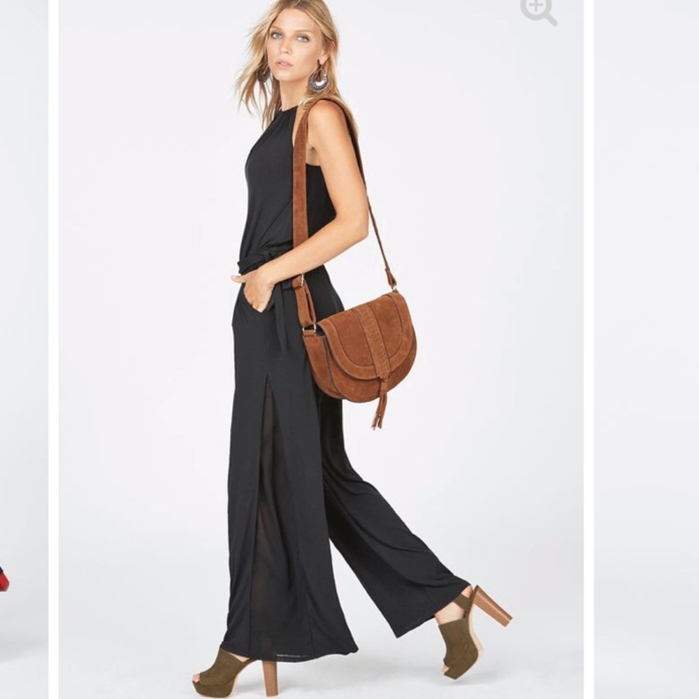 Justfab knit wide leg jumpsuit